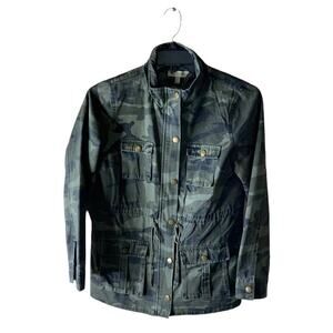 41 Hawthorn Camo Jacket Women Size Medium Zip Snap Long Sleeve Drawstring Waist